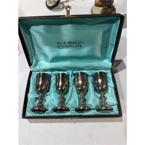 Rogers silver plate goblets