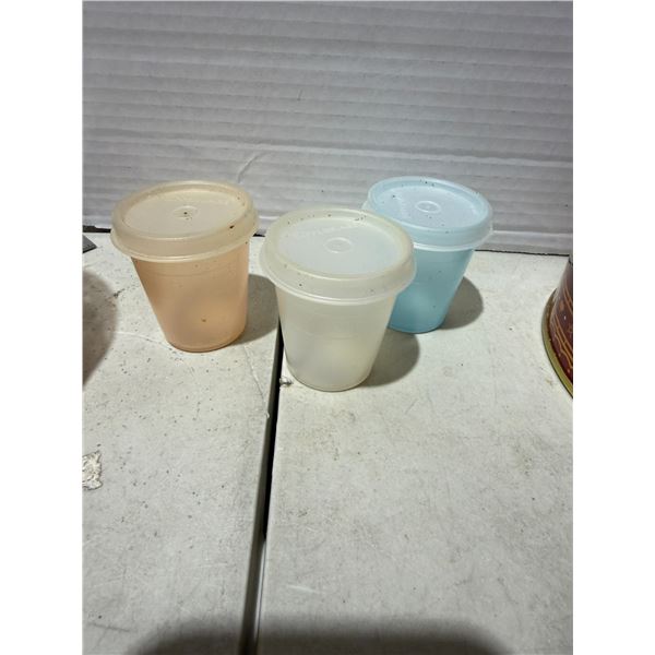 Small salad dressing Tupperware containers