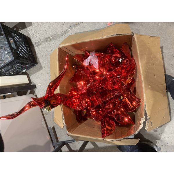 Box of Cardinal Bird decor