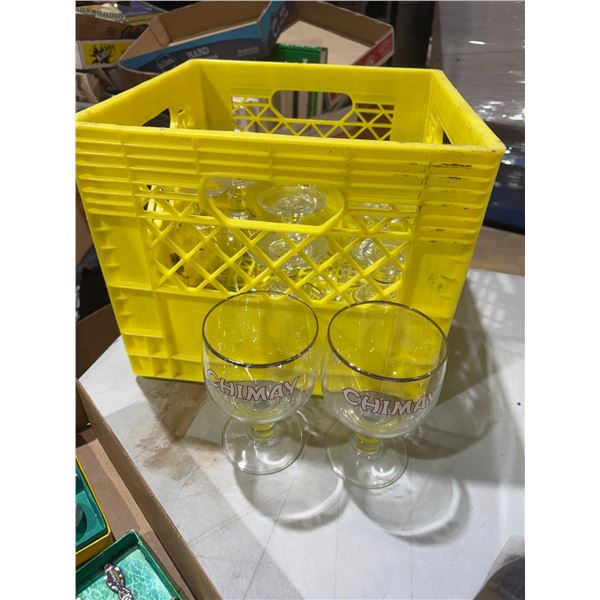 Chimay glasses with crate
