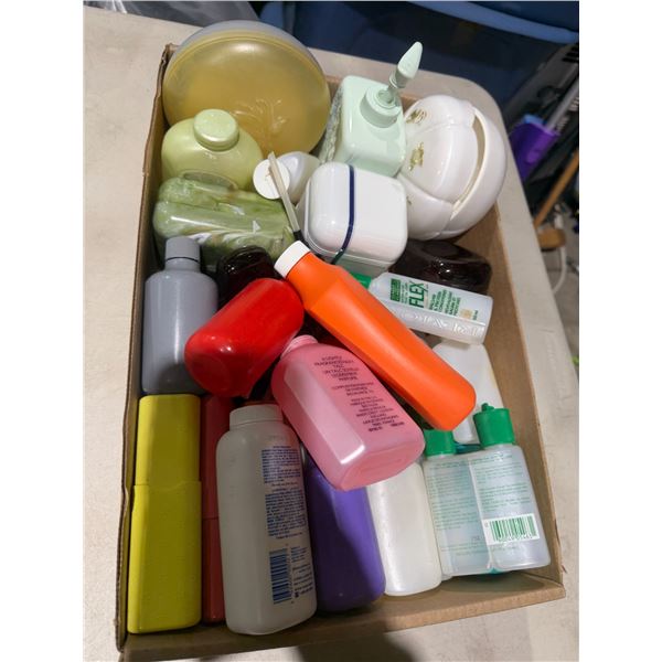 Assorted containers for travel