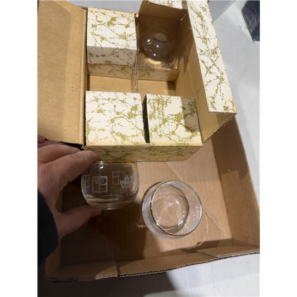 vintage Libbey Golden Foliage glass set of 6.