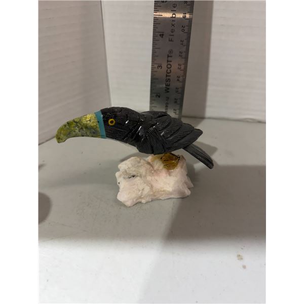 Pink tourmaline  and alabaster figuring