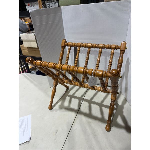 Vintage maple spindle magazine rack