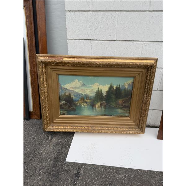 Antique framed artwork measures 38" x 28"