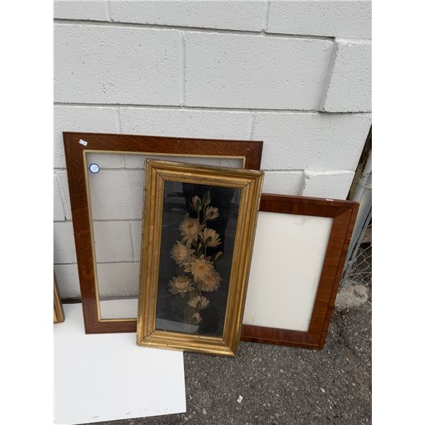 3 antique frames assorted sizes