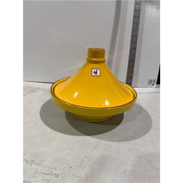 handmade yellow ceramic tagine pot