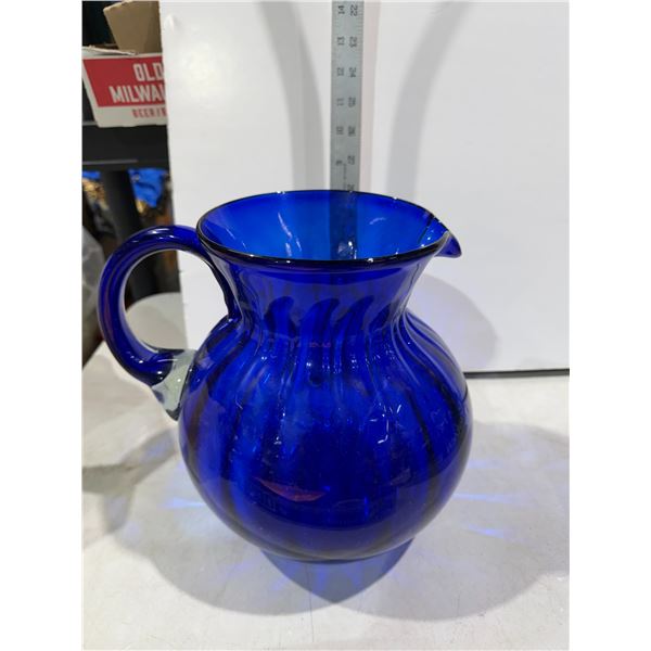 Blue pitcher