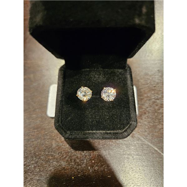 18K gold plated 3.0ct simulated diamond earrings