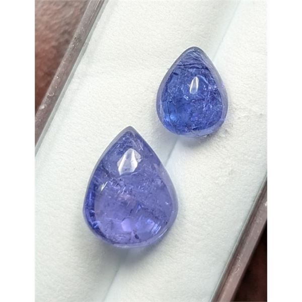 6.38 ct Certified Pear Tanzanite gemstone Pair ($4,700 Appraisal)