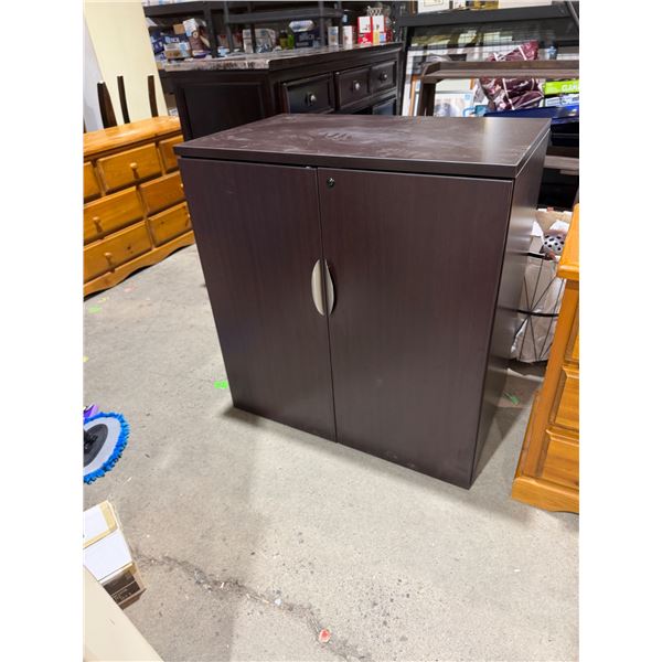 Cabinet measures 35 1/2" x 22" x 37 and three-quarter inches tall