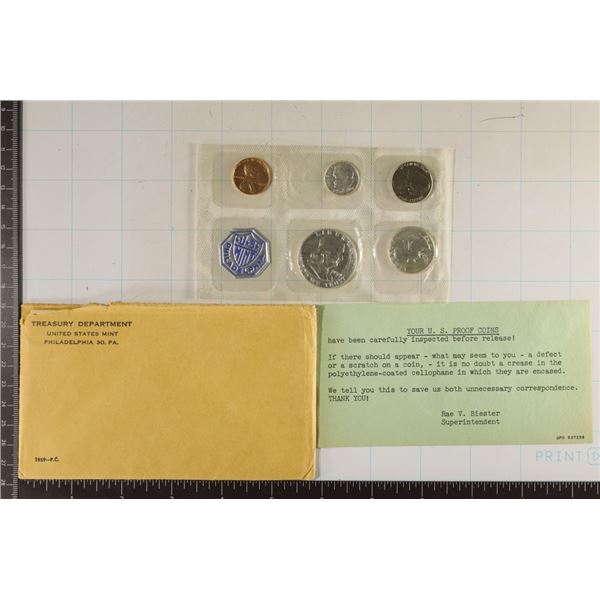 1959 US SILVER PROOF SET (WITH ENVELOPE) AND