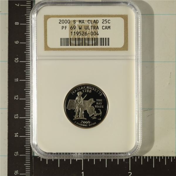 2000-S MASSACHUSETTS QUARTER NGC PF69 W