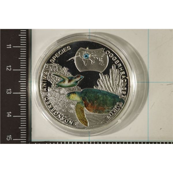 2014 ZAMBIA 1000 KWACHA PF COIN WITH LOGGERHEAD