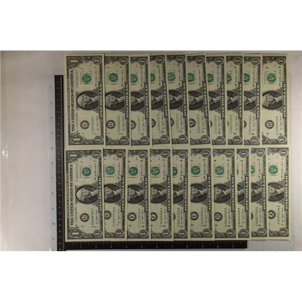 20-1977 US $1 FRN CRISP UNC ALL SERIAL NUMBERS END