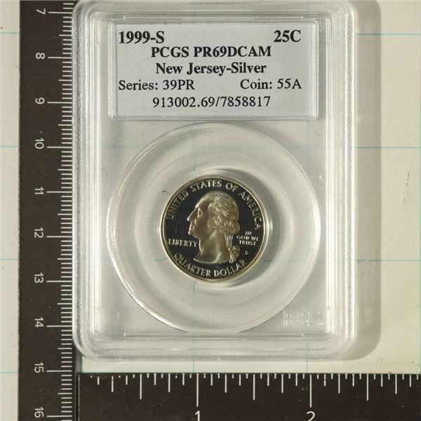 1999-S SILVER NEW JERSEY QUARTER PCGS PR69 DCAM