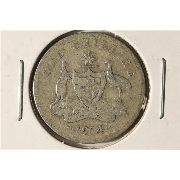 1914 AUSTRALIA SILVER 1 FLORIN .1621 OZ. ASW