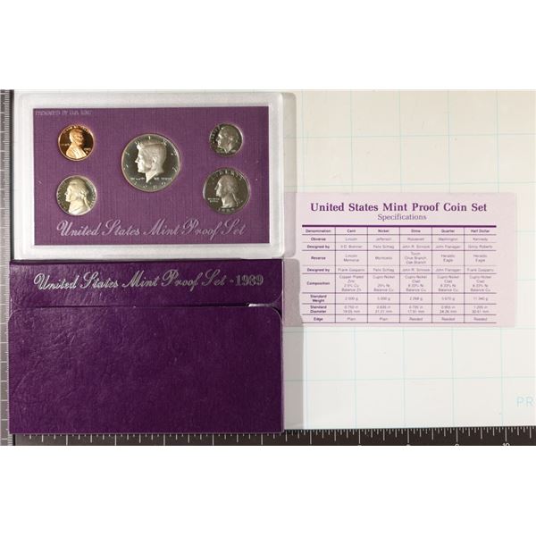 1989 US PROOF SET (WITH BOX) AND PAPERWORK