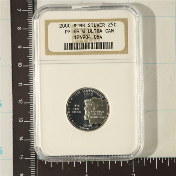 2000-S SILVER NEW HAMPSHIRE QUARTER NGC PF 69