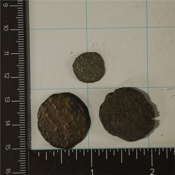 3 ROMAN ANCIENT COINS: 2 BYZANTINE 330-1453 A.D.