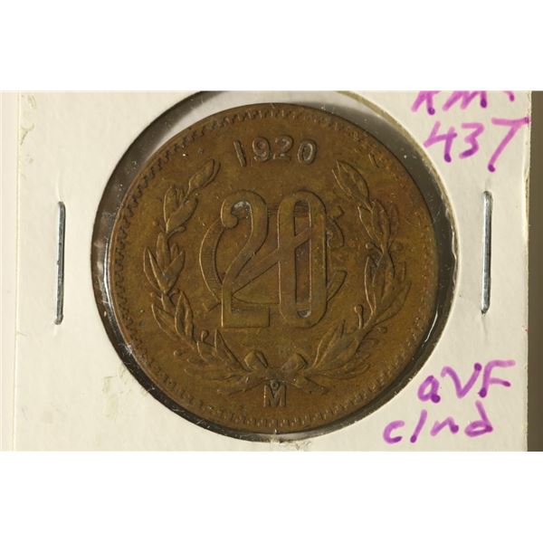 LOWER MINTAGE 1920 MEXCIO 20 CENTAVO COIN