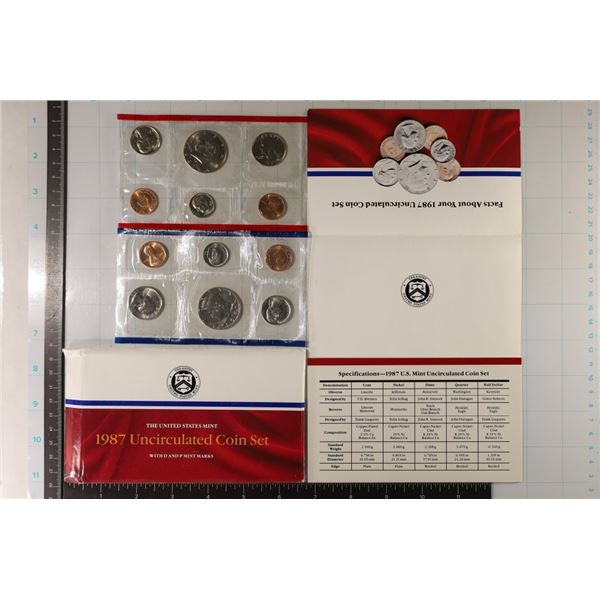 1987 US MINT SET (UNC) P/D (WITH ENVELOPE) AND