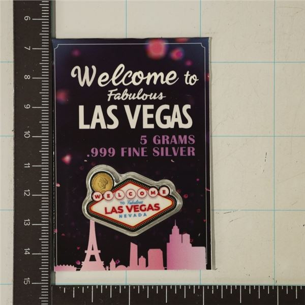 5 GRAM .999 FINE SILVER LAS VEGAS COLORIZED INGOT