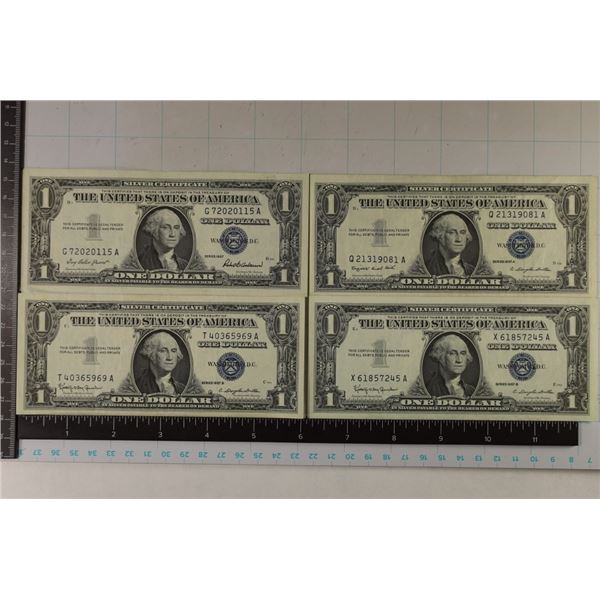 1957, 57-A & 2-1957-B US $1 CRISP UNC SILVER CERTS