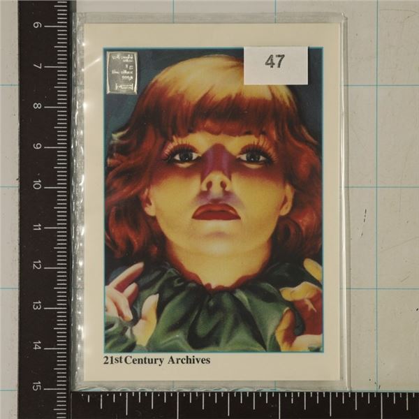 ARTIST PINUP CARD WITH 1 GRAM .999 SILVER VALCAMBI