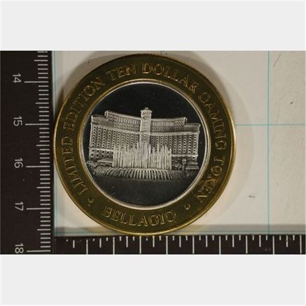 CASINO $10 SILVER TOKEN (UNC) THE BELLAGIO