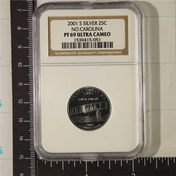 2001-S SILVER NORTH CAROLINA QUARTER NGC PF69