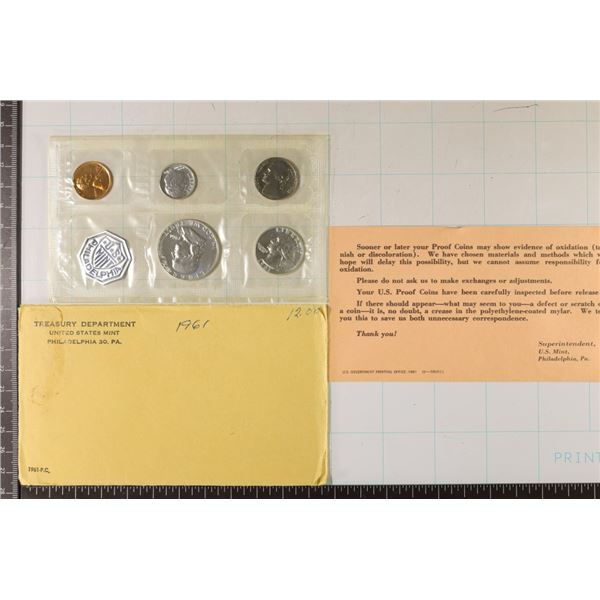 1961 US SILVER PROOF SET (WITH ENVELOPE) AND
