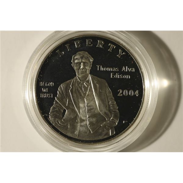 2004-P US PROOF SILVER "THOMAS EDISON" DOLLAR"