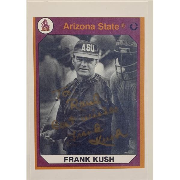 Arizona State Head Coach Frank Kush signed photo