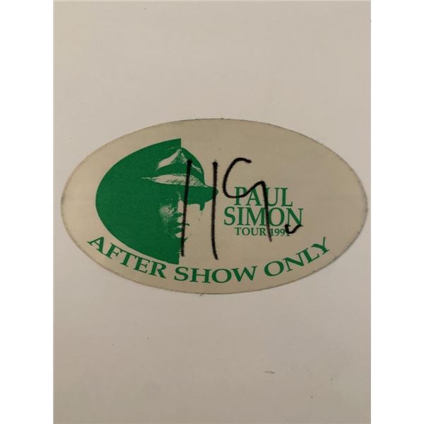 Paul Simon 1991 Tour After Show Pass