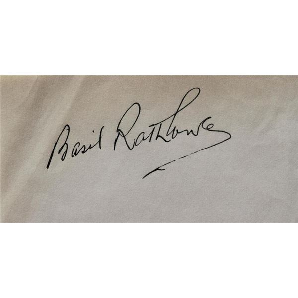 The Adventures Of Sherlock Holmes Basil Rathbone signature slip