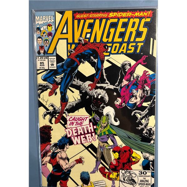 Avengers West Coast #85 (1992) Marvel Comics Guest-Starring Spider-Man!
