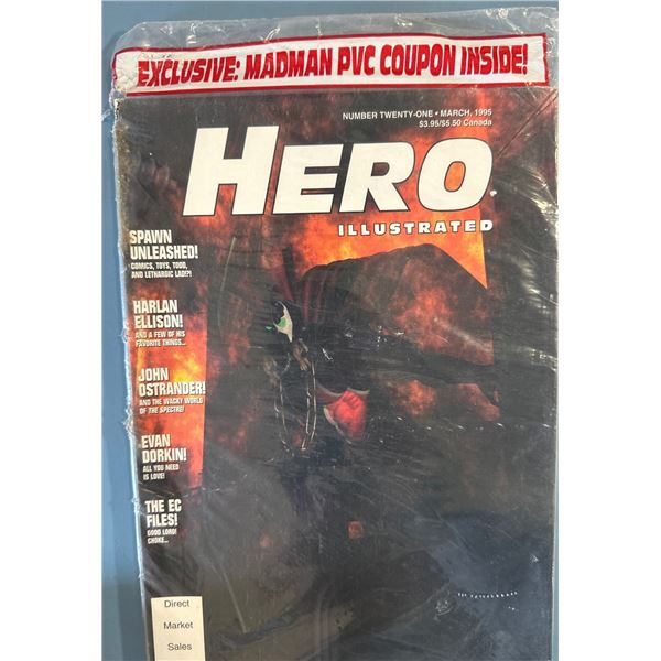 Hero Illustrated #21 Magazine March 1995 Spawn Cover w/ Madman PVC Coupon