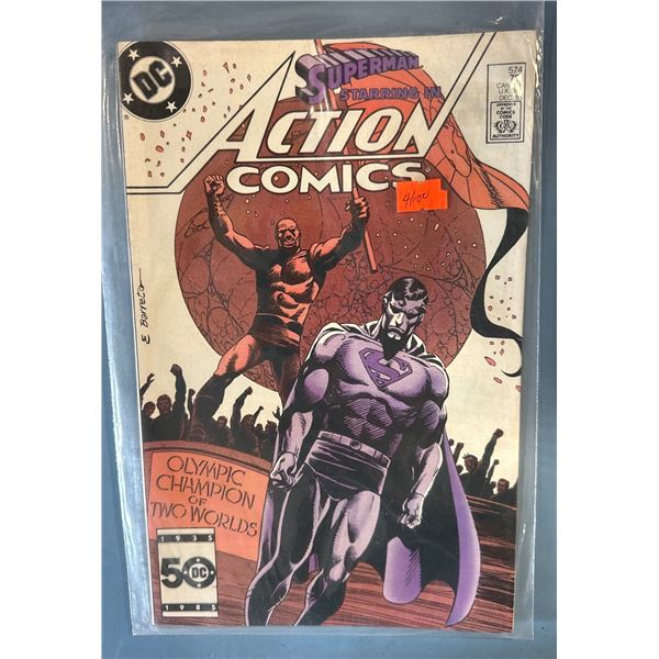 Action Comics #574 (DC, 1985) Superman - Olympic Champion of Two Worlds