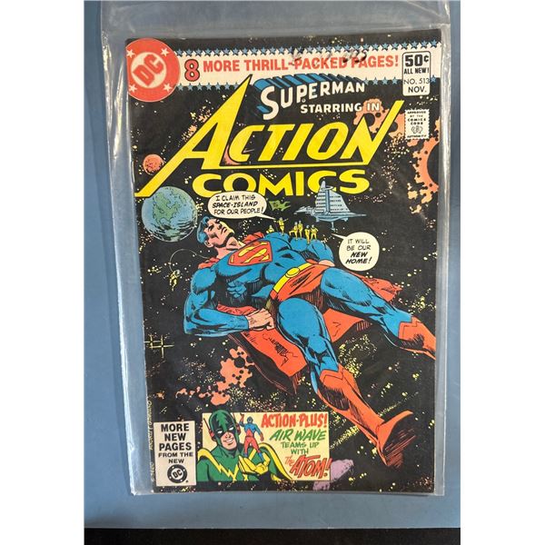 Action Comics #513 (DC, Nov 1980) Superman, Atom & Air Wave - Daisy Ad