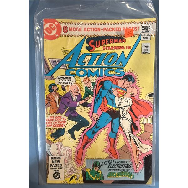 Action Comics #512 (DC, 1980) Superman vs Lex Luthor, Air Wave Story