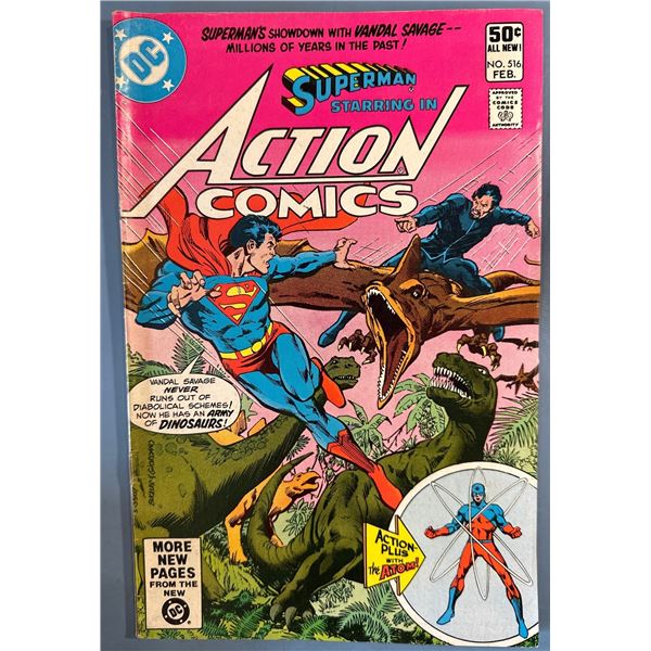 Action Comics #516 (DC, 1981) Superman vs Vandal Savage & Dinosaurs