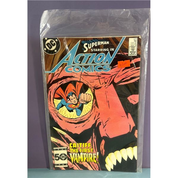 Action Comics #577 (1986, DC) Superman in "Caitiff The First Vampire!"