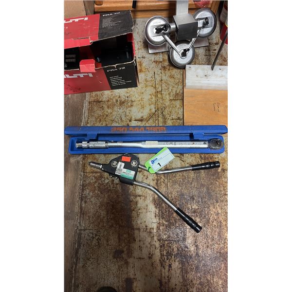 GROUP LOT 24" WESTWARD TORQUE WRENCH AND BIG DADDY RIVETER