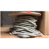 Image 2 : GROUP LOT SPOOL OF ROPE, WORK BENCH LIGHT, INDUSTRIAL CEILING FAN (IN BOX), MAKITA COMPOUND SAW,