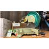 Image 7 : GROUP LOT SPOOL OF ROPE, WORK BENCH LIGHT, INDUSTRIAL CEILING FAN (IN BOX), MAKITA COMPOUND SAW,