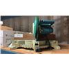 Image 8 : GROUP LOT SPOOL OF ROPE, WORK BENCH LIGHT, INDUSTRIAL CEILING FAN (IN BOX), MAKITA COMPOUND SAW,