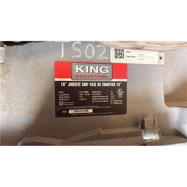 KING MODEL KC-5100NS 10" JOBSITE SAW ON STAND