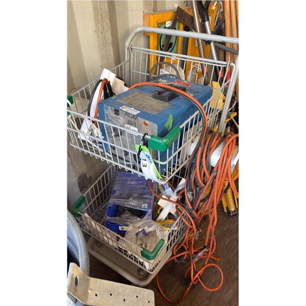 CART WITH AGM MODEL JS-1 WELDER WITH WELD PIN COVERS