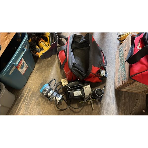 PROFESSIONAL 1' AUTO SCROLLER SAW AND VEVOR 0700C ROUTER WITH HILTI BAG